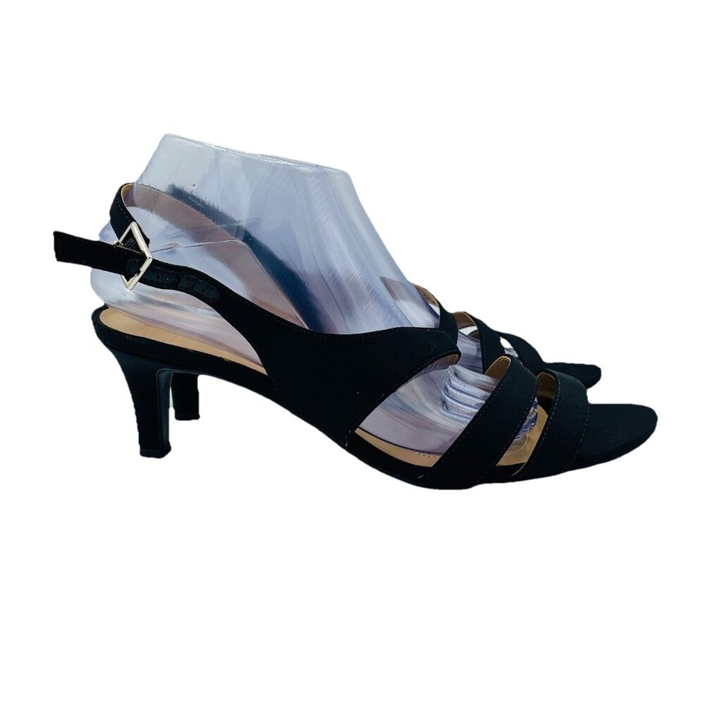 Naturalizer Heels Womens Size 11 M Black Taimi Strappy Sandals Open Toe Pumps